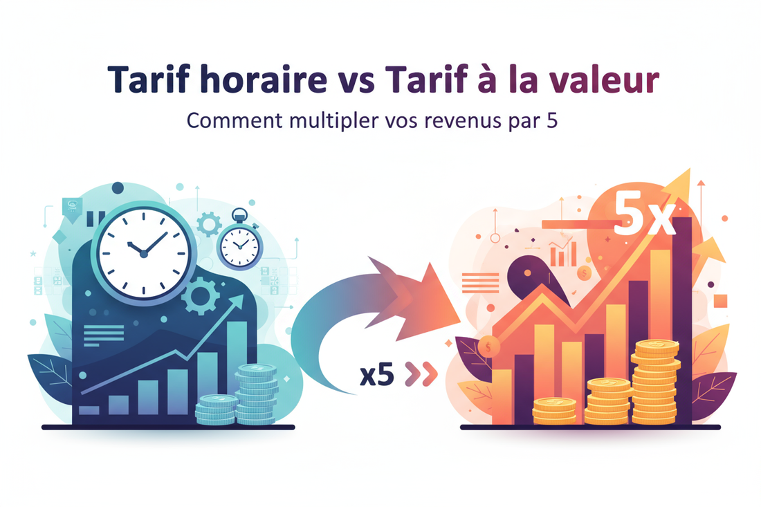 Tarif horaire vs Tarif à la valeur : Comment multiplier vos revenus par 5