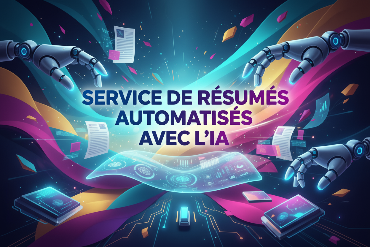 Corrige le texte comme ceci : "SERVICE DE RESUMES AUTOMATISES AVEC L'IA"