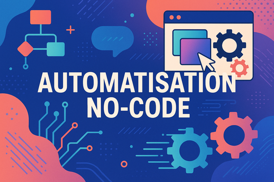 Crée une illustration pour ma formation dont le titre en français est "AUTOMATISATION NO-CODE"... varie les couleurs et écris le titre de la formation en français